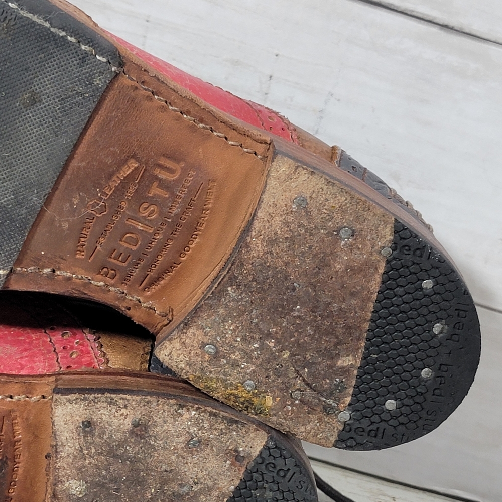 Bed Stu Brown, Pink & Blue Leather Wingtip Oxfords - Picture 13 of 13